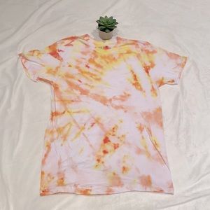 Bright and sunny custom upcycled tie-dye t-shirt